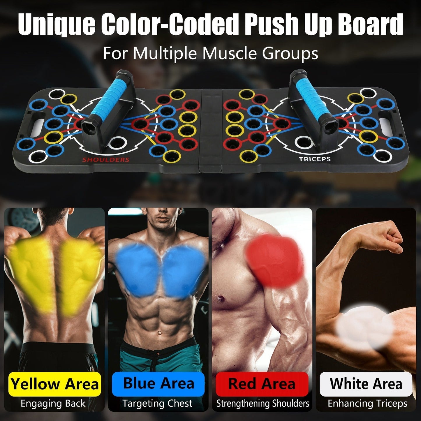 Multifunctional Push-Up Board Home Gym System with Resistance Bands, Abdominal Wheels, Jump Rope and More Zenvana Living