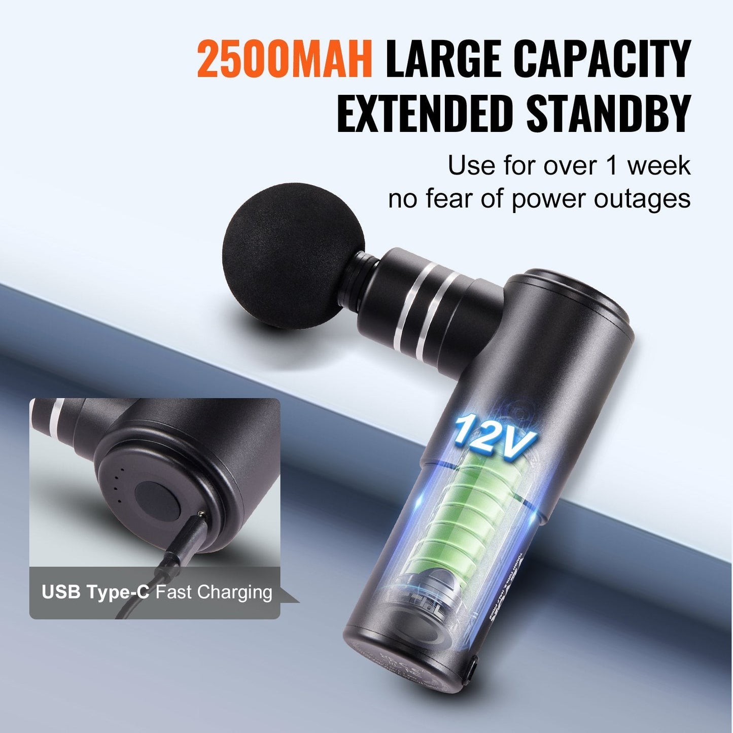 VEVOR Massage Gun Deep Tissue, Percussion Mini Muscle Massage Gun For Athletes - With 4 Speed Levels & 4 Massage Heads, 12V 2500mAh Batteries, Handheld Massage Gun For Pain Relief, Muscle Relaxation Zenvana Living